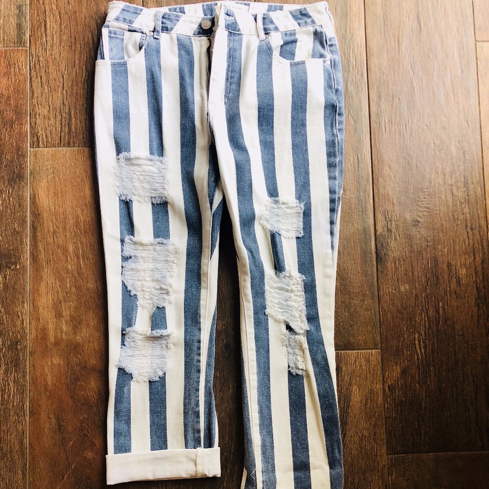 Ripped and Striped Denim